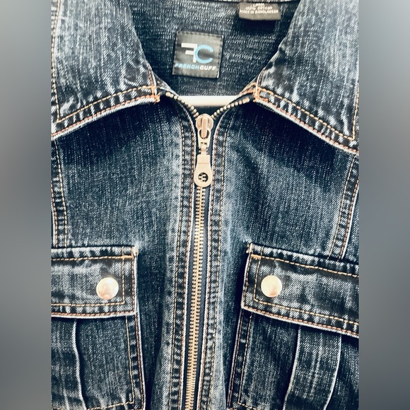 French Cuff Blue Jean Jacket - Picture 3 of 5